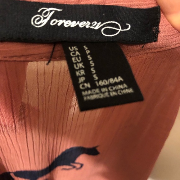 NEW Forever 21 button up blouse with horse patterns - Picture 10 of 11